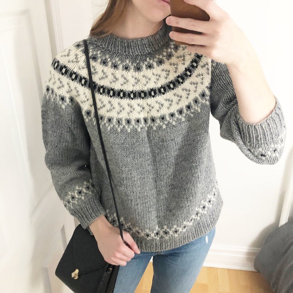 Vintage Fair Isle Knit Classic Crew Neck Sweater - Picture 1 of 7